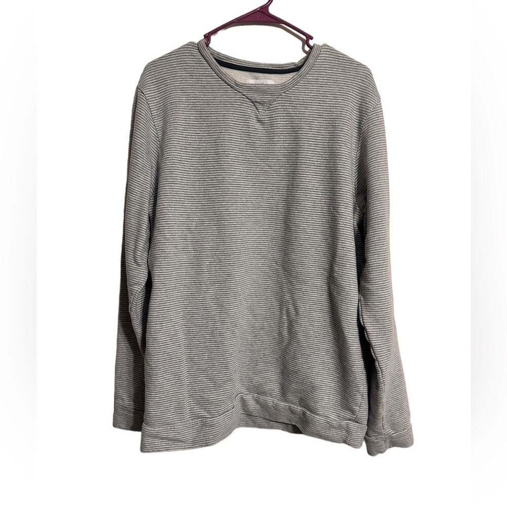 Calibrate Men’s Grey Stripe Sweatshirt size Large Tall 100% Cotton